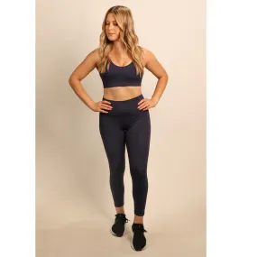 Quoia Be Your Strength High-Waist Leggings In Navy