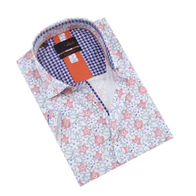 Red Geranium Flower Short Sleeve Shirt