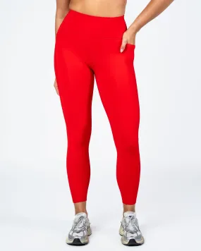 Ribbed Shakti 7/8 Leggings - Heartthrob