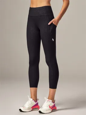 Running Bare SALE | All Star Ab-Waist 7/8 Leggings | Winnie Black (Adult)