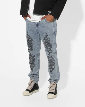 Saint Morta Death Adder Relaxed Jeans Stone Wash Blue