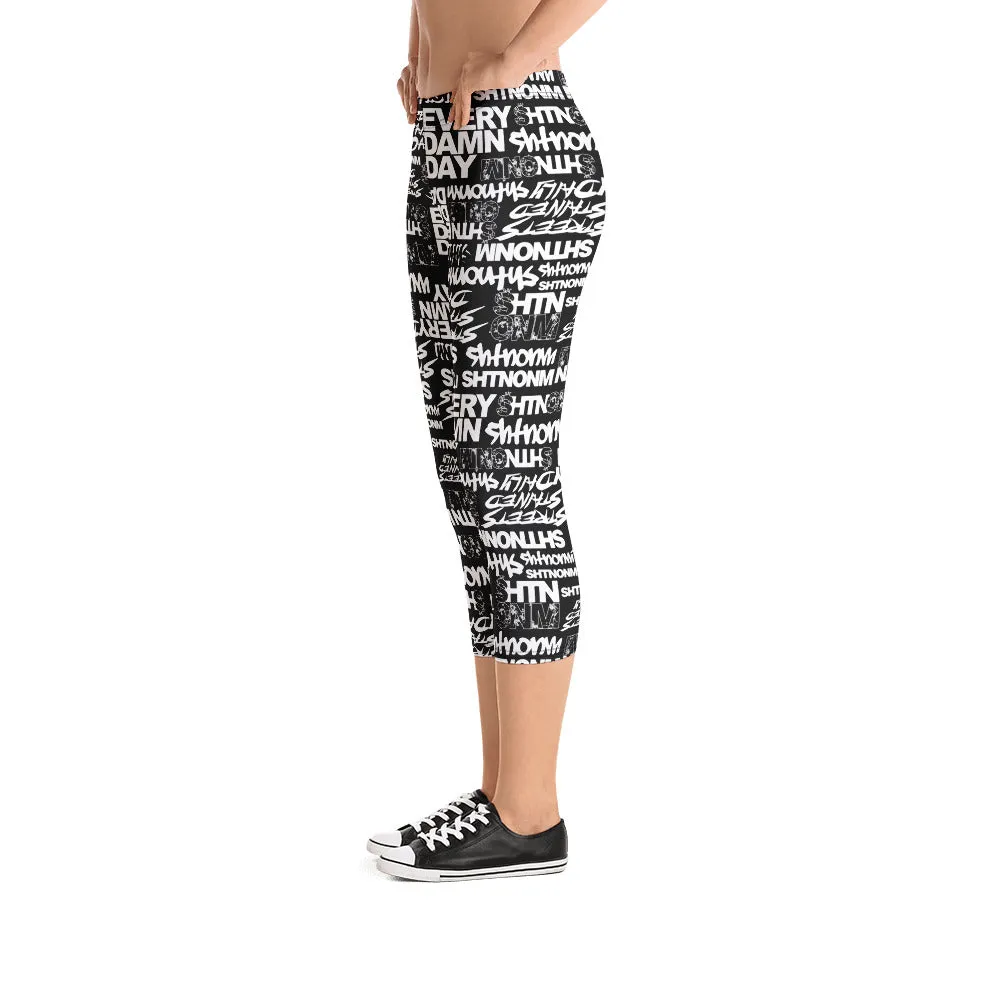 SHTNONM - CAPRI LEGGINGS (BLACK/BLUE)