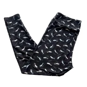 Single Print - Leggings: Navy Blue Teal Whales