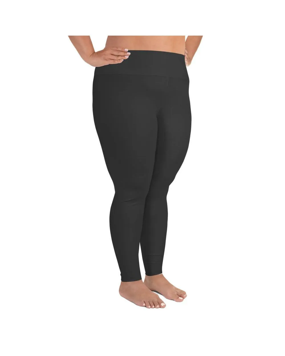 Solid Charcoal Grey Plus Size Leggings