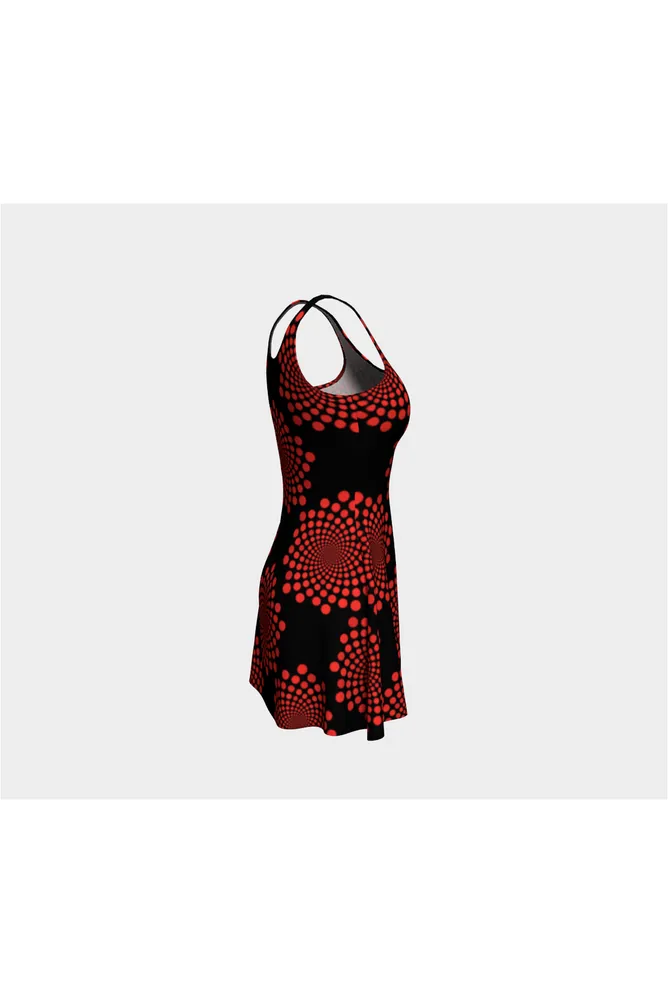 Starbursts Red & Black Flare Dress