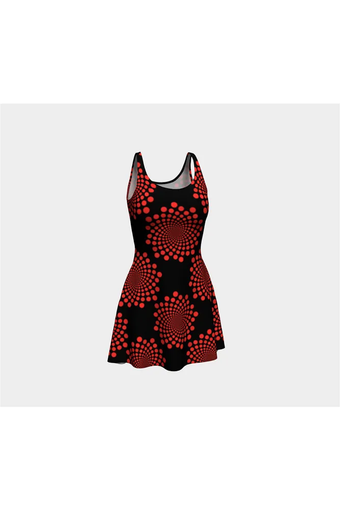 Starbursts Red & Black Flare Dress