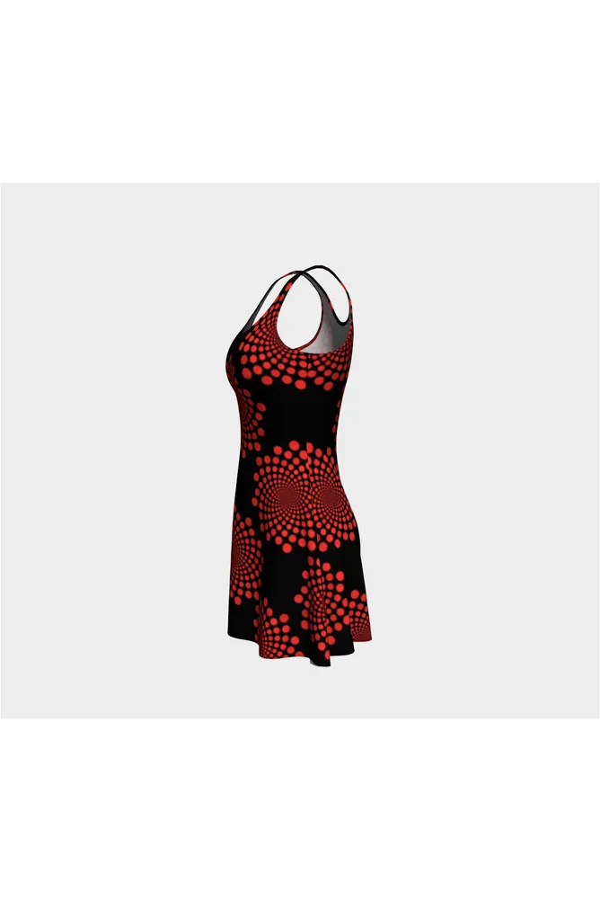 Starbursts Red & Black Flare Dress