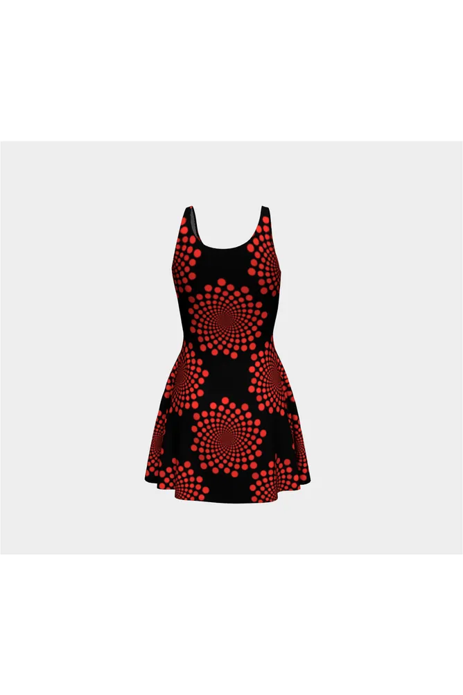 Starbursts Red & Black Flare Dress