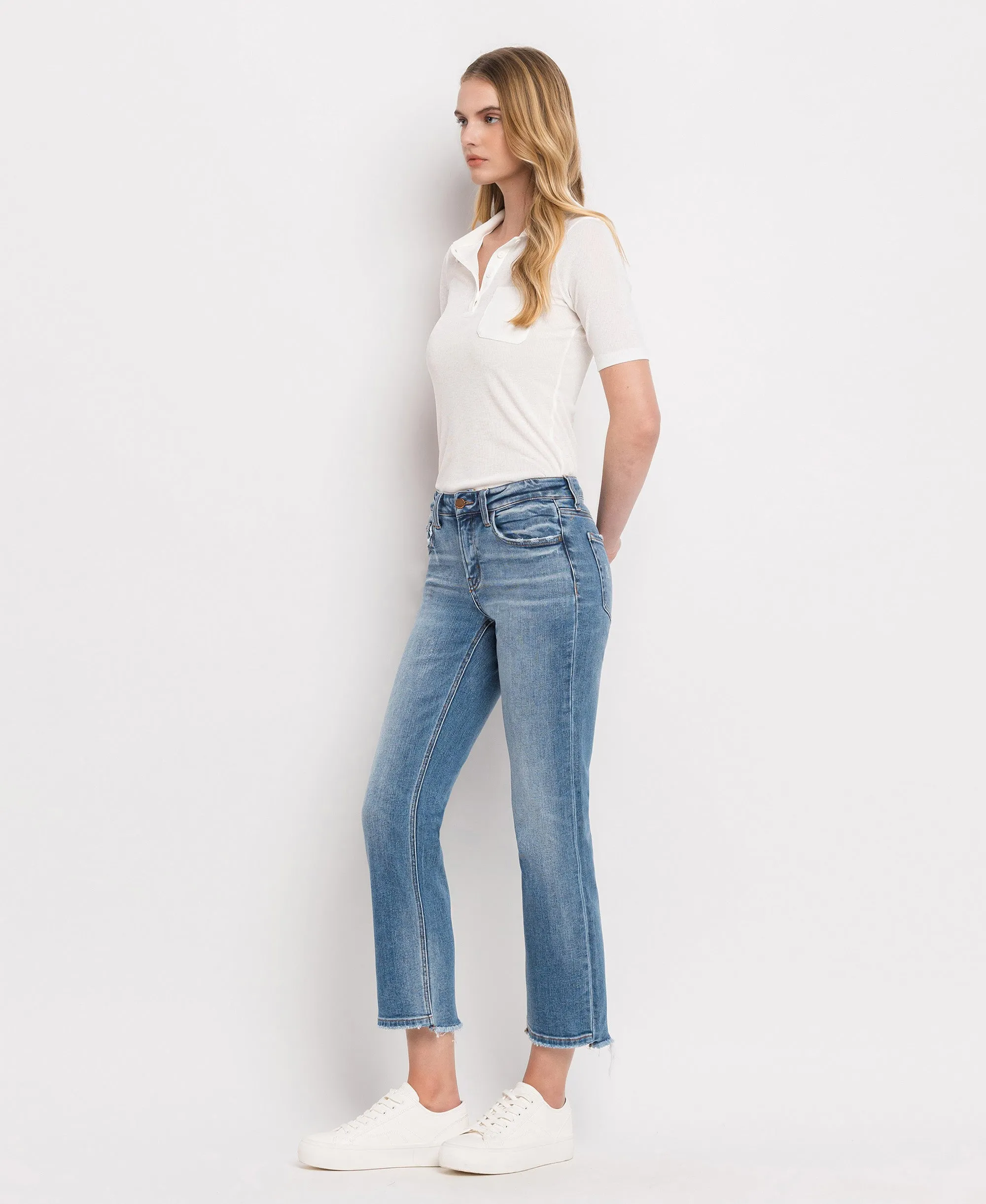 Stately - Mid Rise Crop Straight Jeans