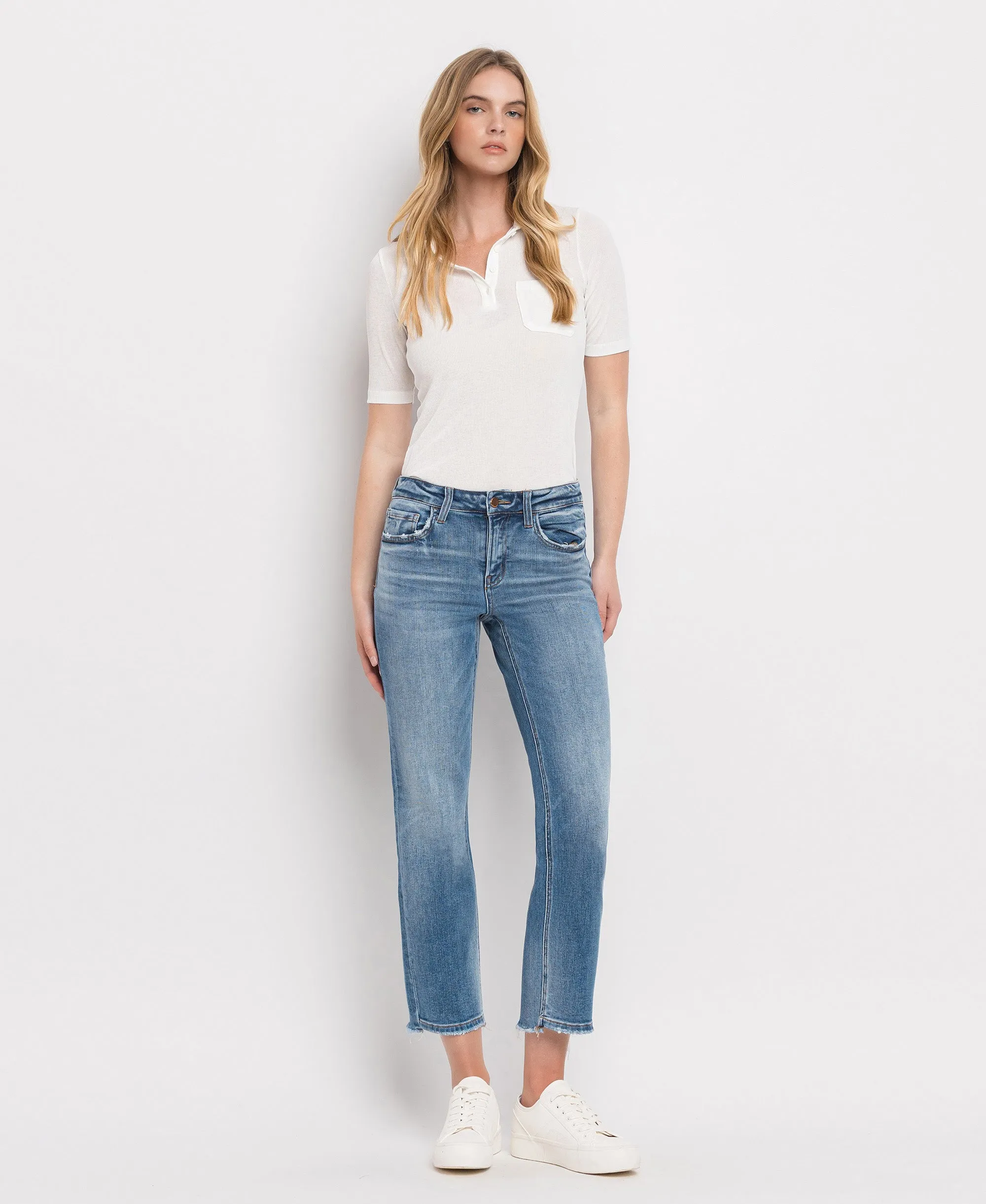 Stately - Mid Rise Crop Straight Jeans