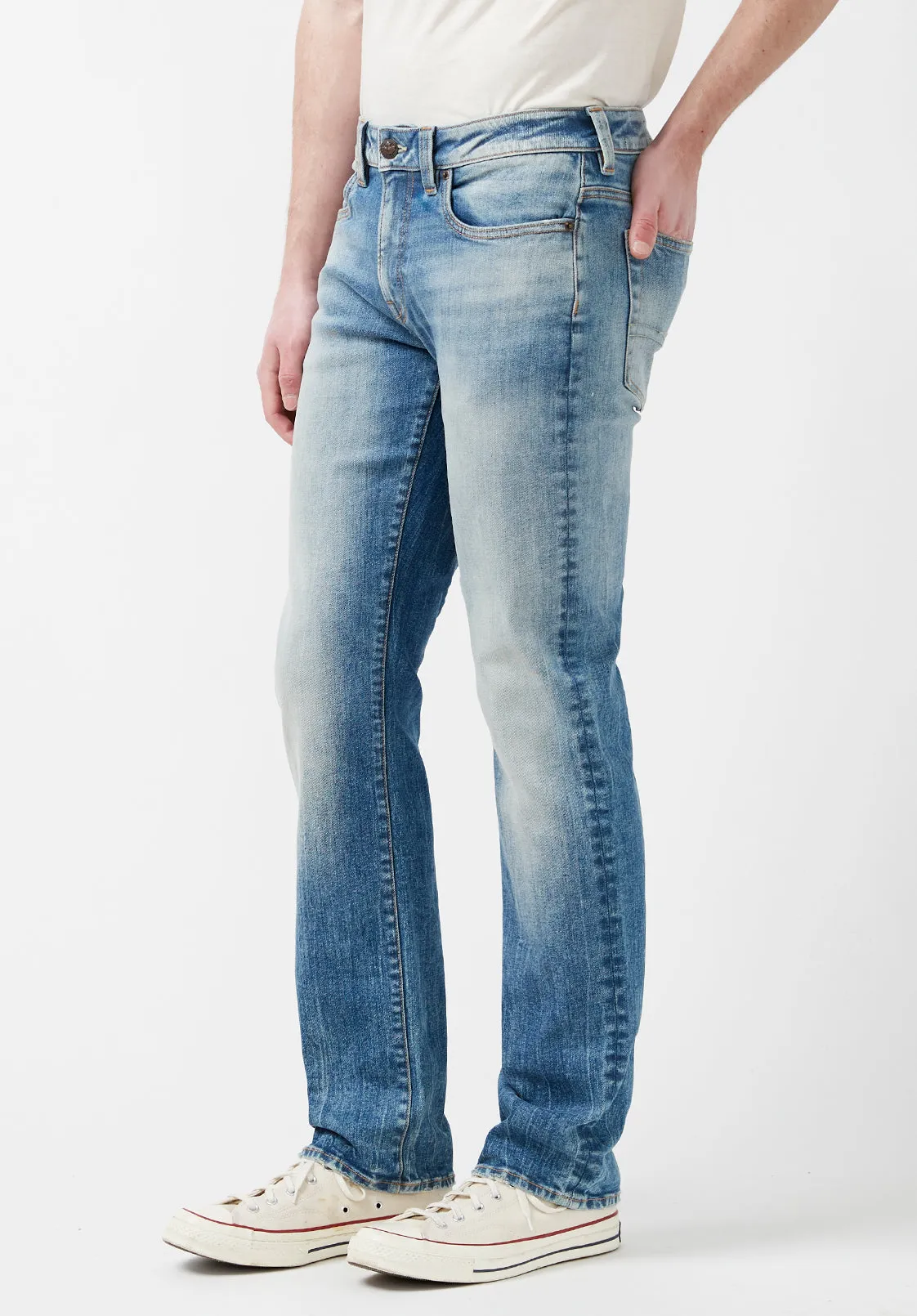 Straight Six Men’s Jeans in Veined and Contrasted - BM22861