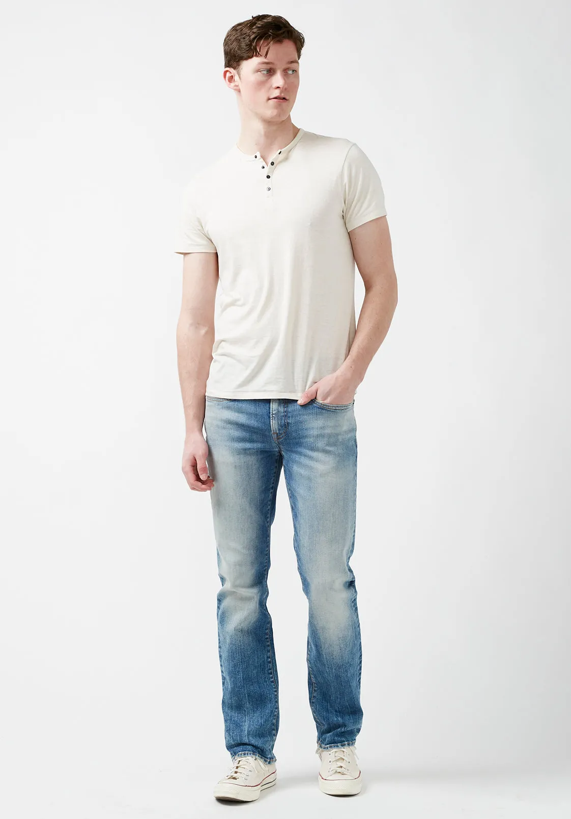 Straight Six Men’s Jeans in Veined and Contrasted - BM22861