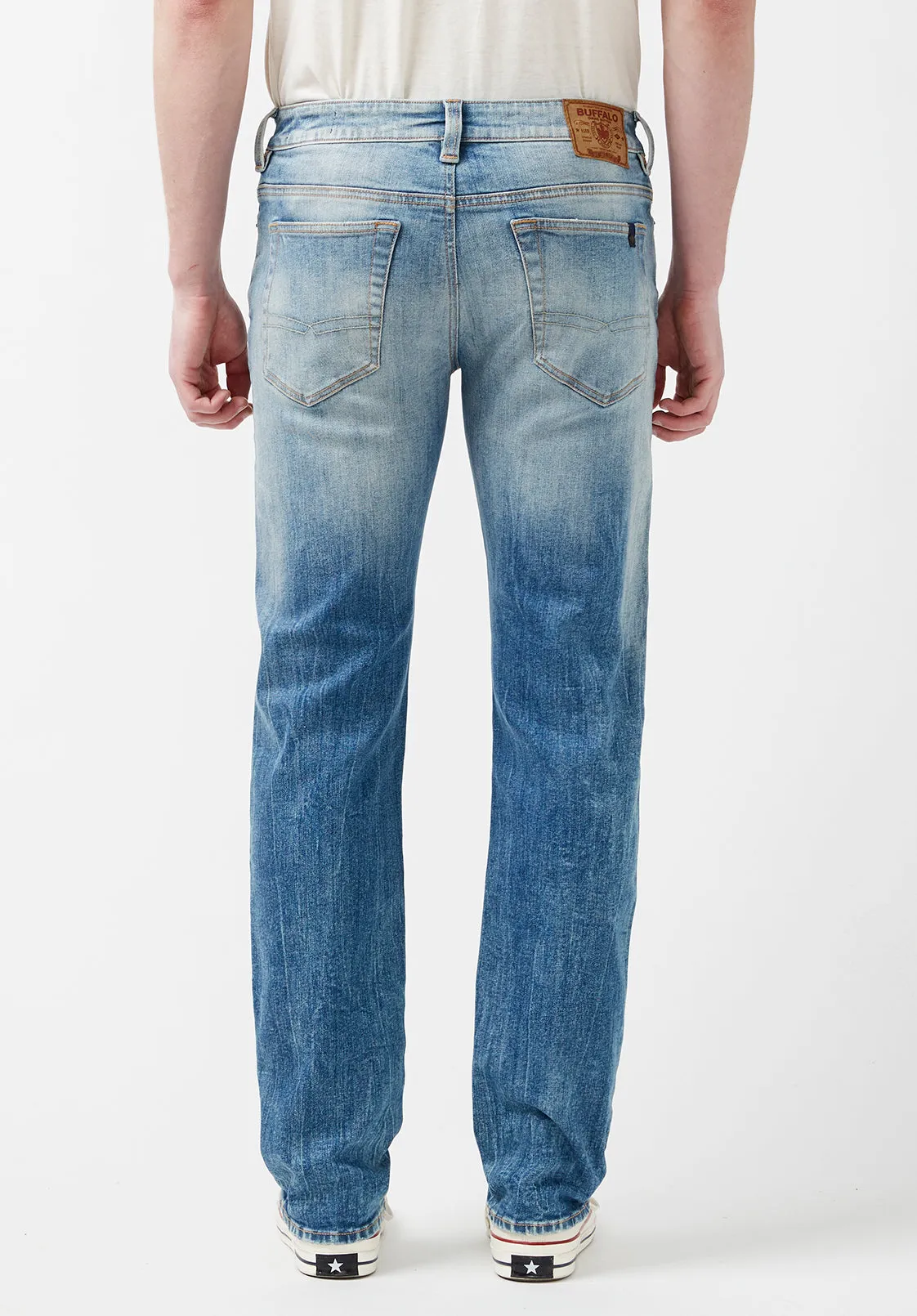 Straight Six Men’s Jeans in Veined and Contrasted - BM22861