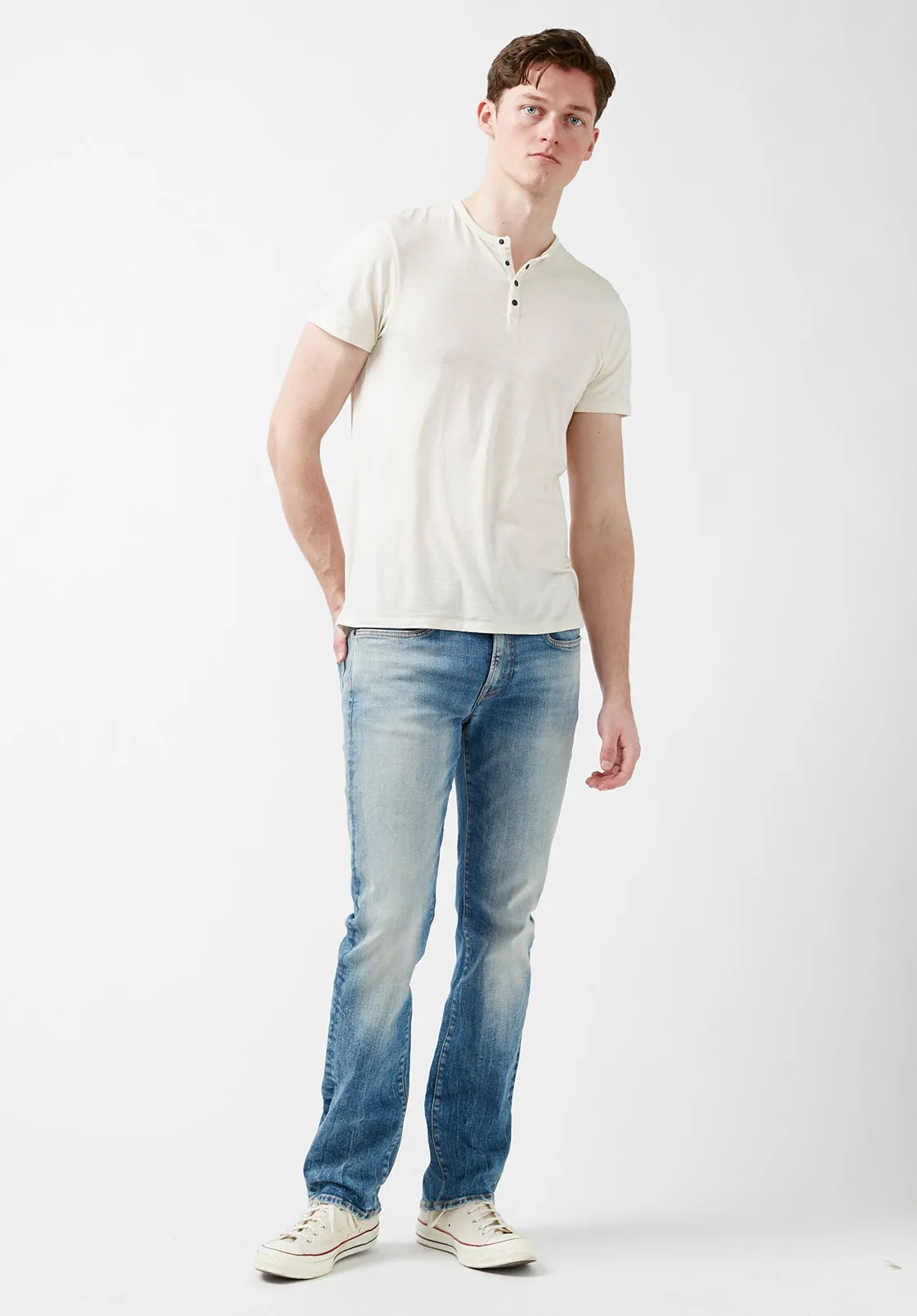 Straight Six Men’s Jeans in Veined and Contrasted - BM22861