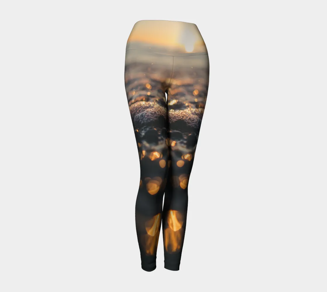 Sunset Sea Foam Fashion   Yoga Leggings