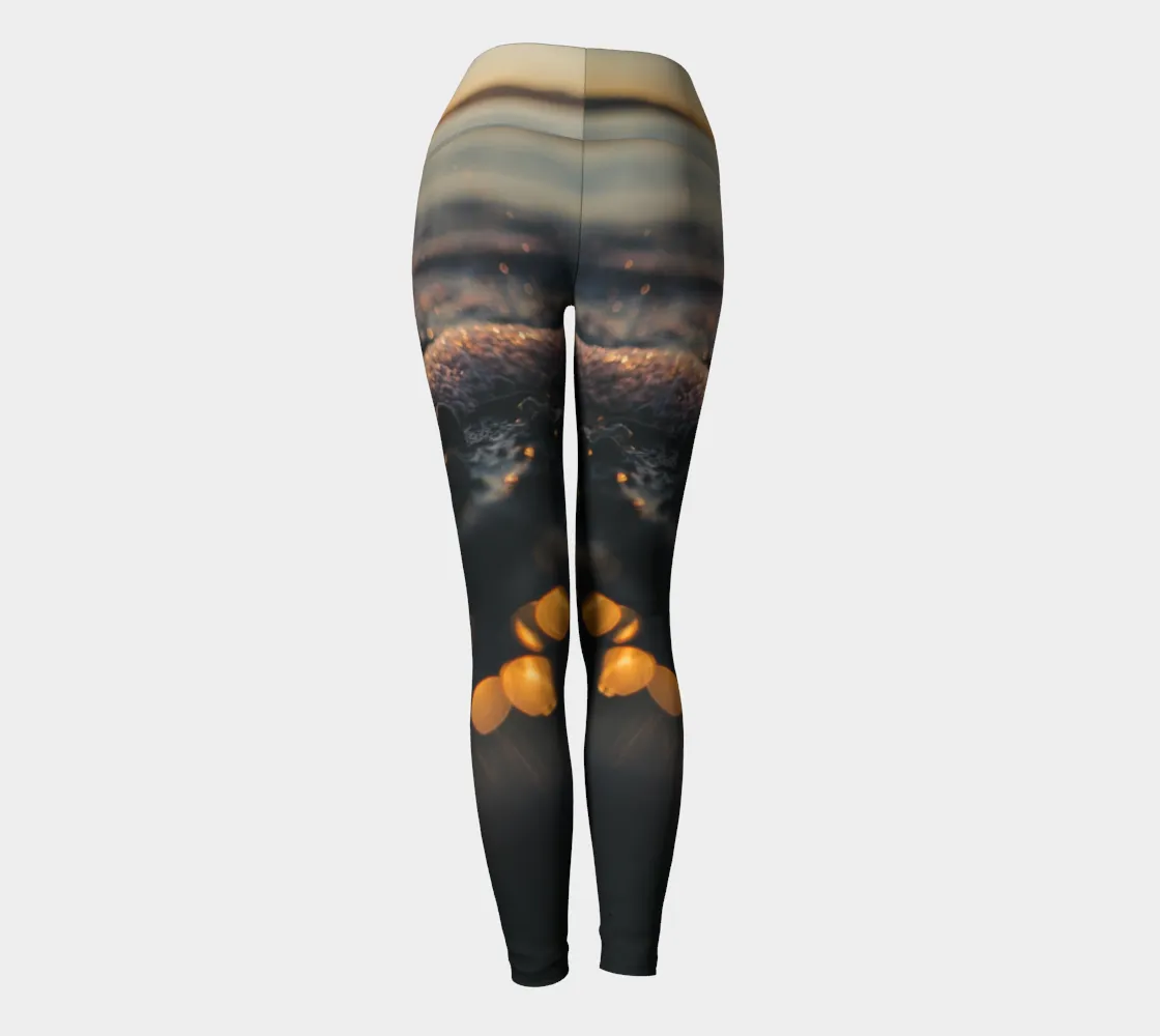 Sunset Sea Foam Fashion   Yoga Leggings