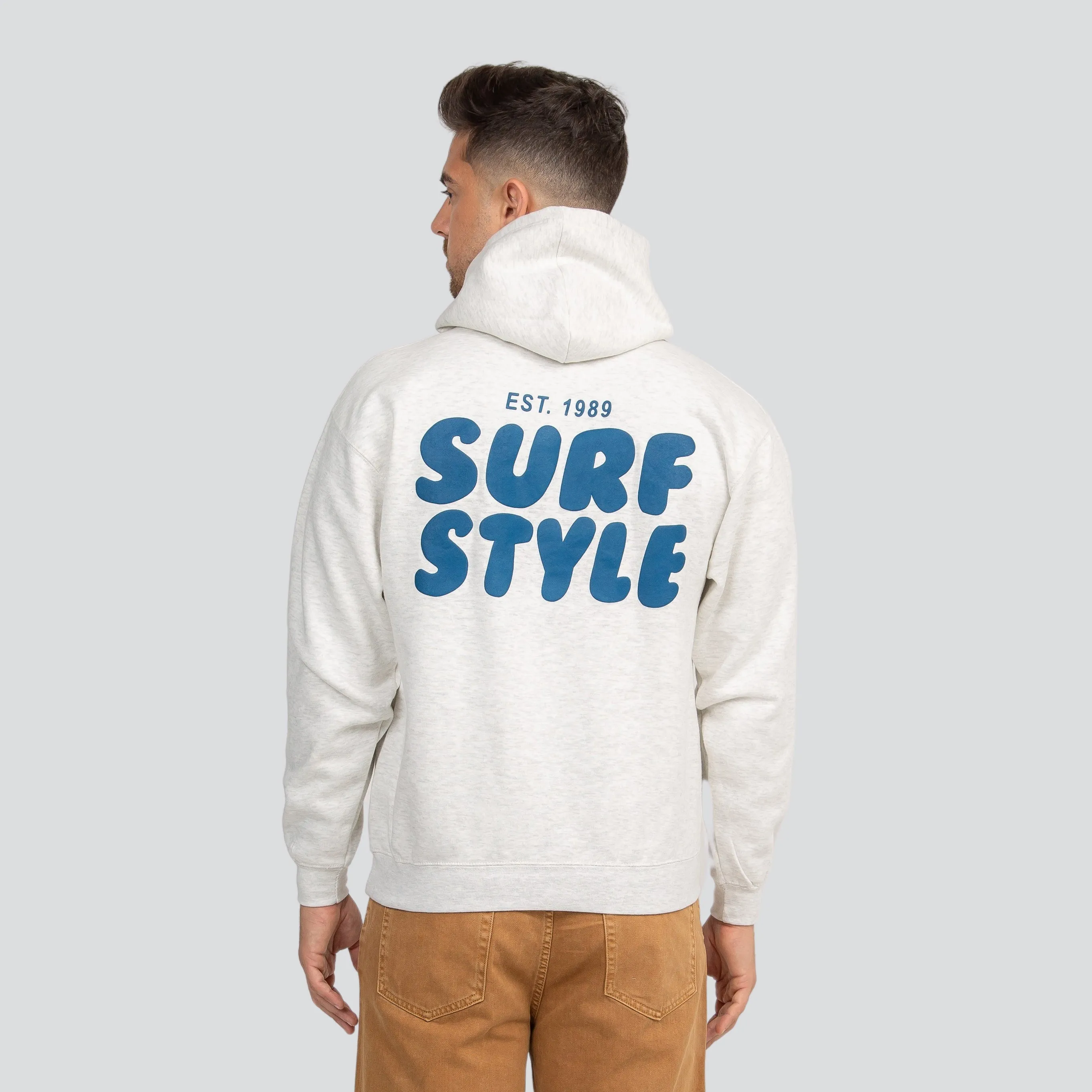 Surf Style Puff Fleece Pullover Hoodie