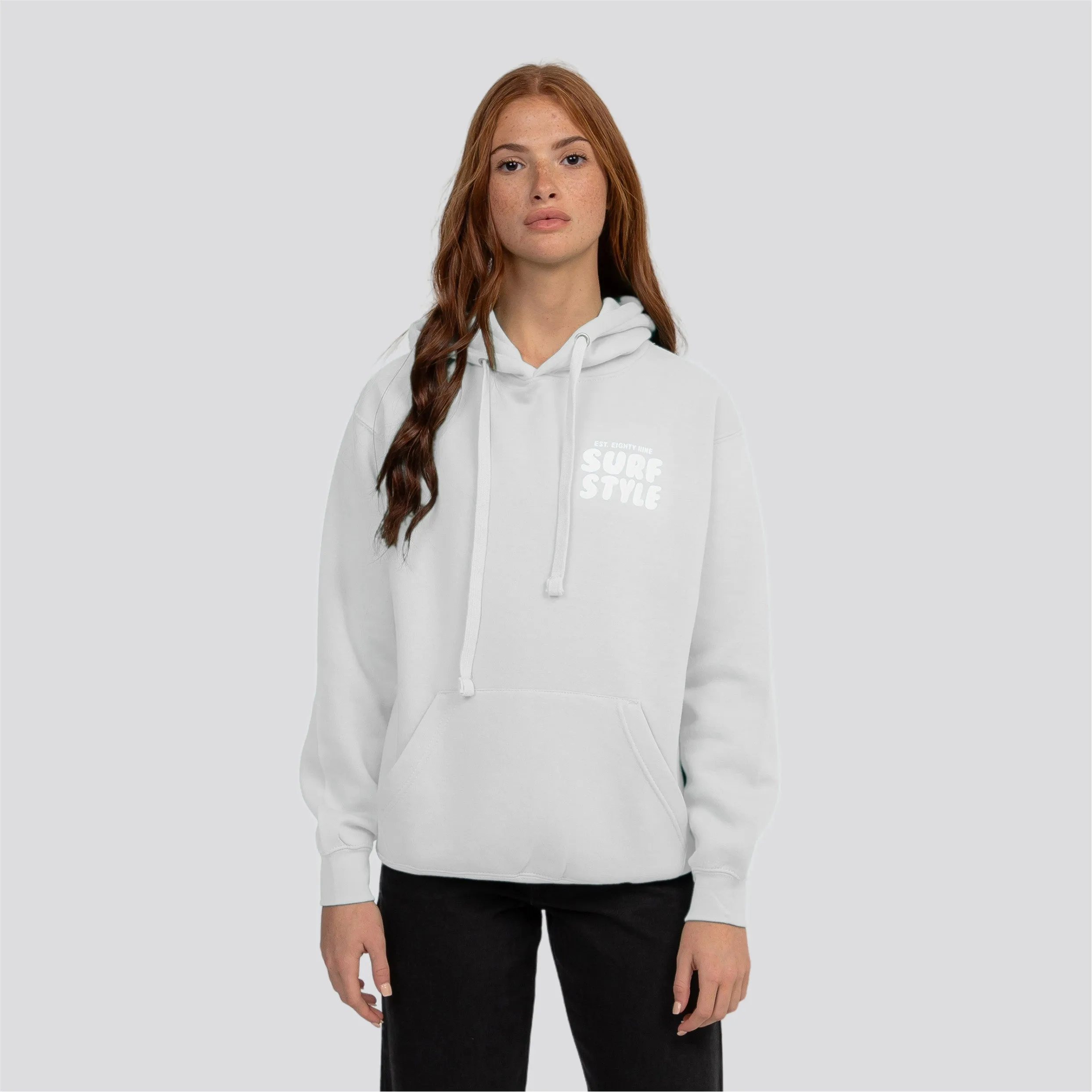 Surf Style Puff Fleece Pullover Hoodie