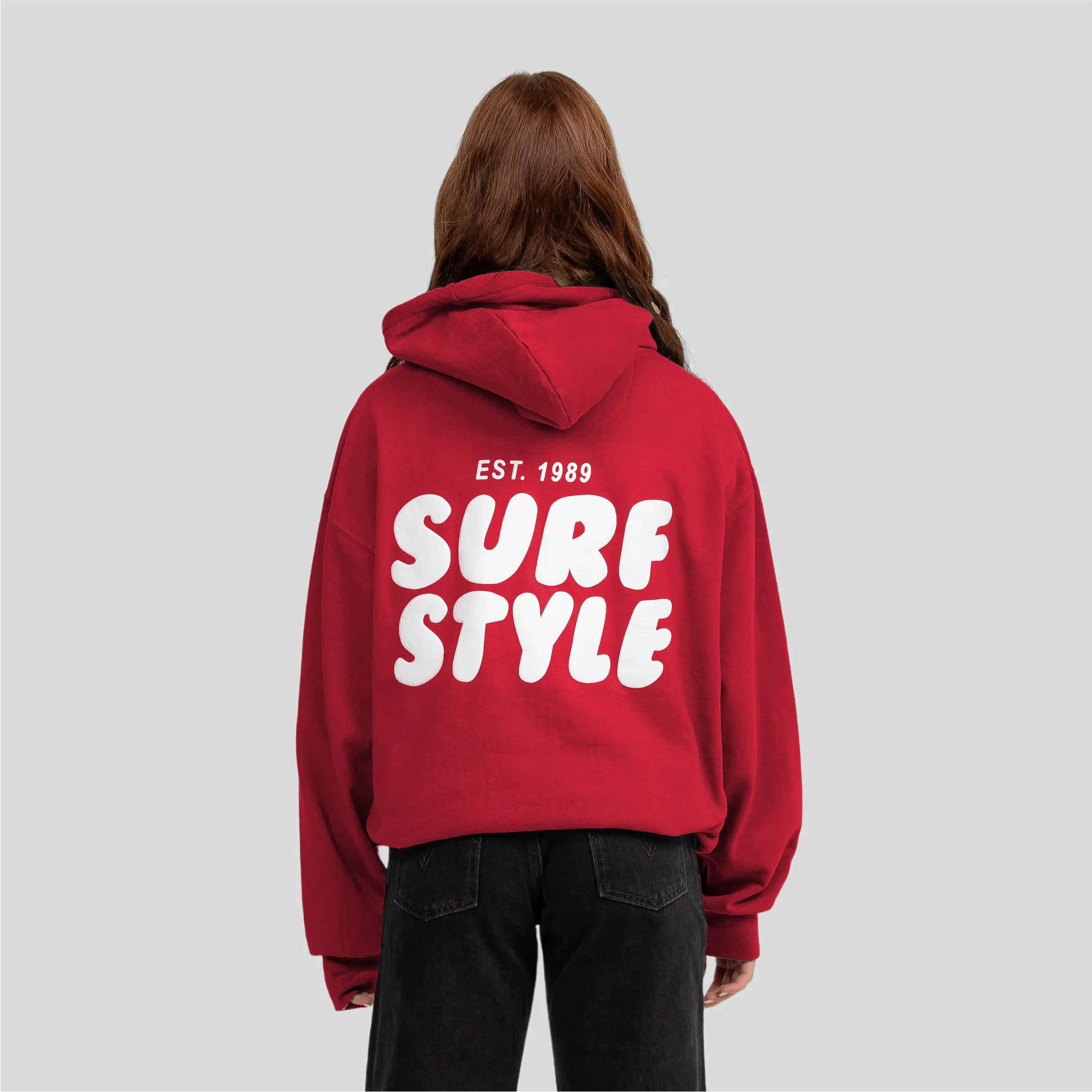 Surf Style Puff Fleece Pullover Hoodie