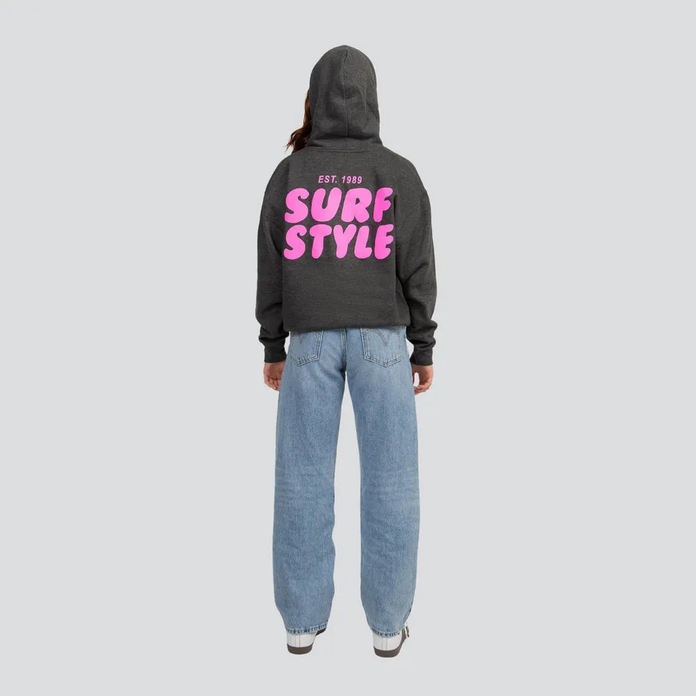 Surf Style Puff Fleece Pullover Hoodie