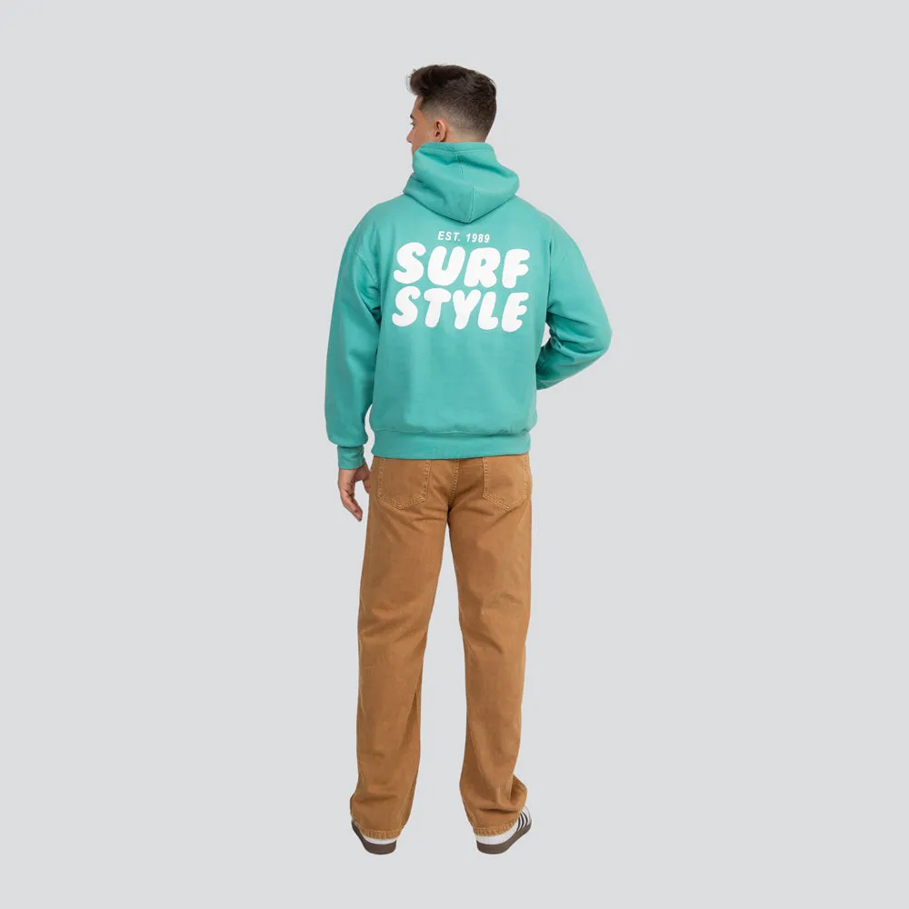 Surf Style Puff Fleece Pullover Hoodie