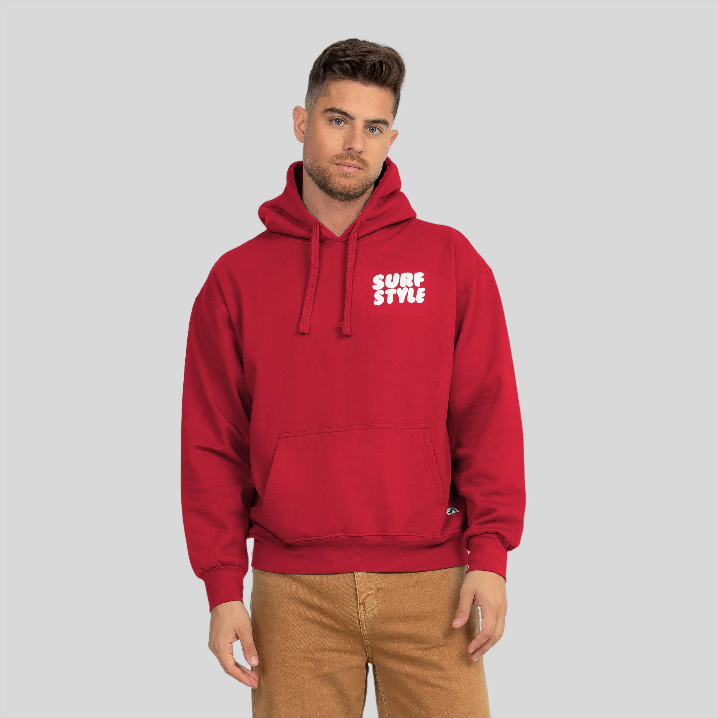 Surf Style Puff Fleece Pullover Hoodie