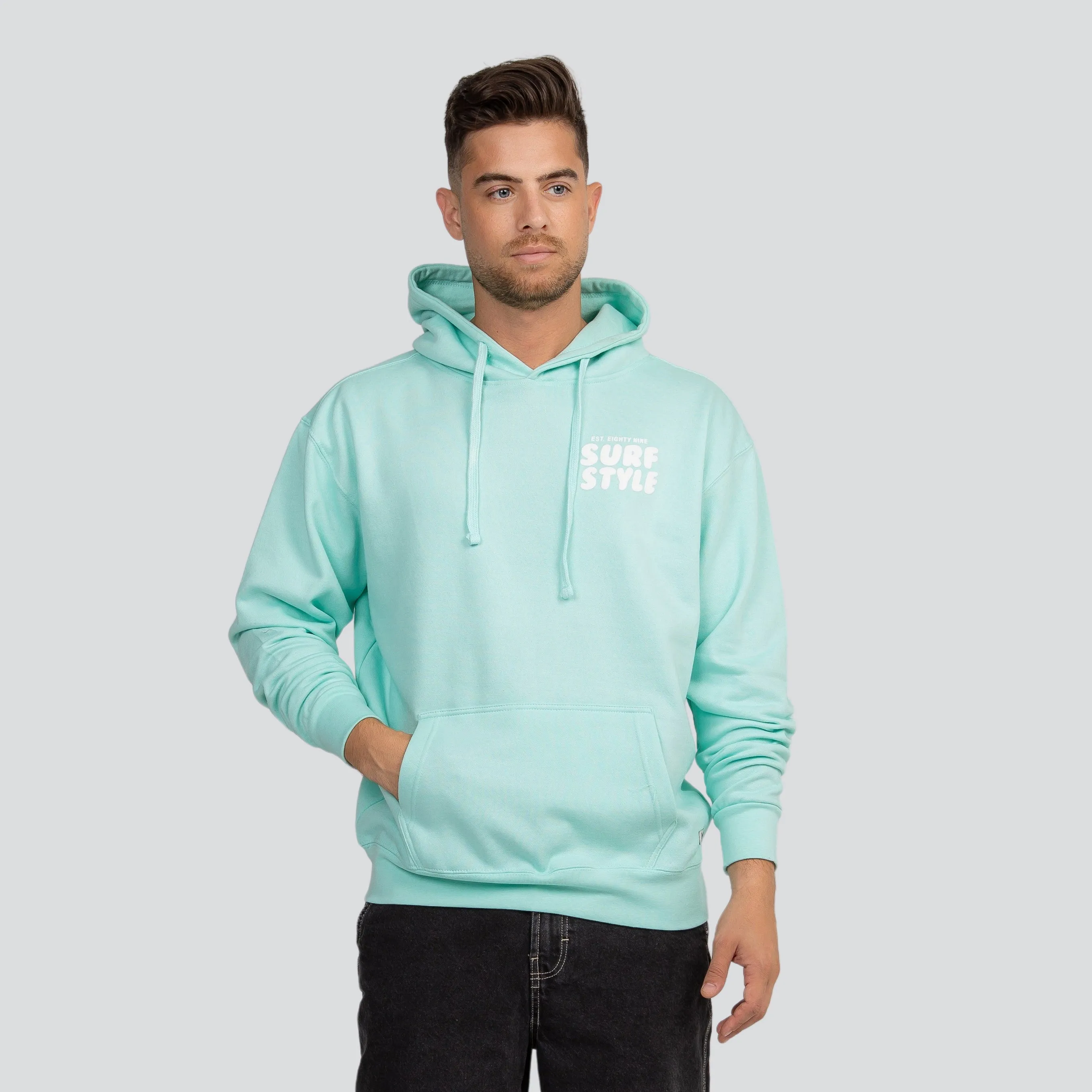 Surf Style Puff Fleece Pullover Hoodie