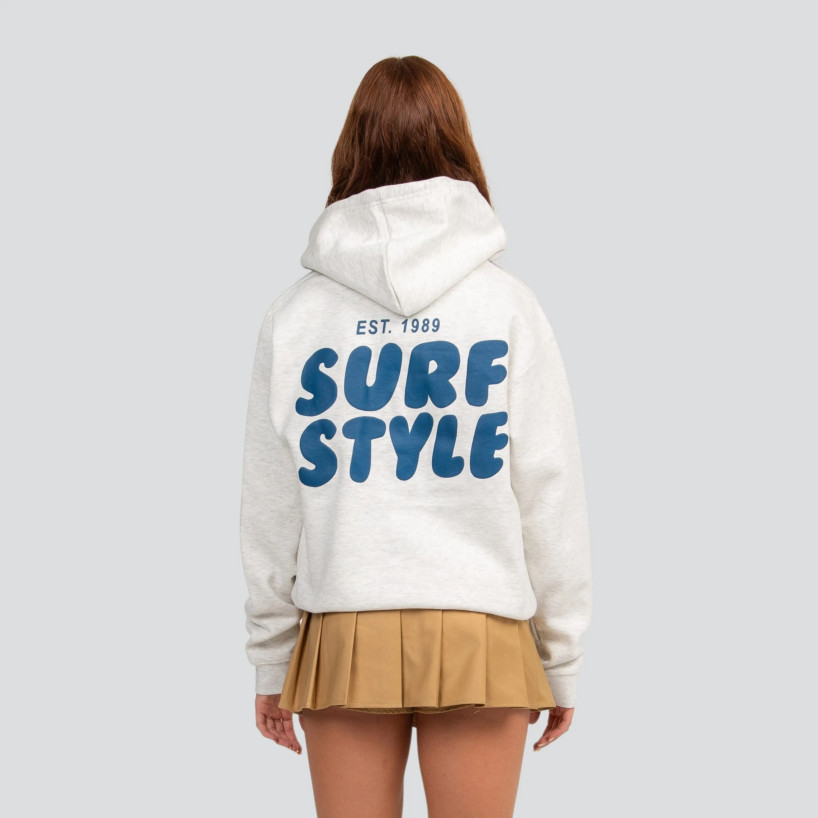 Surf Style Puff Fleece Pullover Hoodie