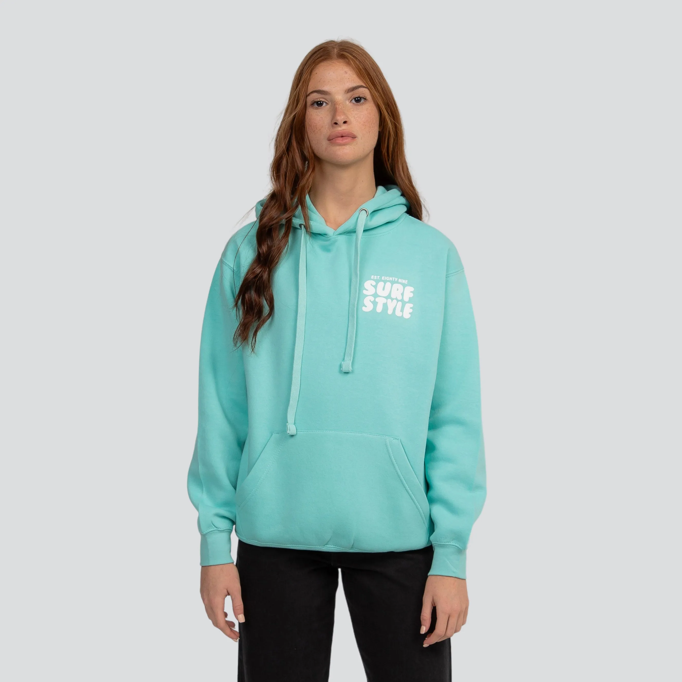 Surf Style Puff Fleece Pullover Hoodie