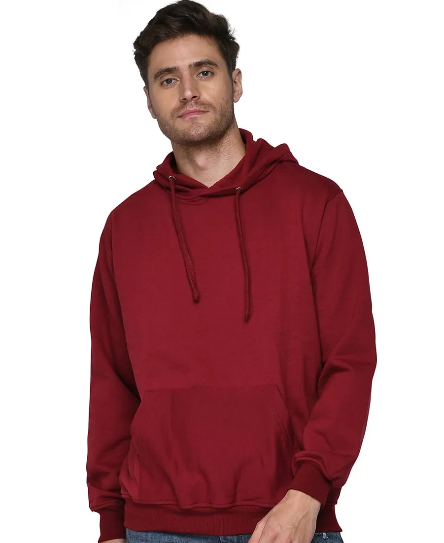 SXV Solid Plain Sweatshirt Hoodie for Men & Women (Maroon)