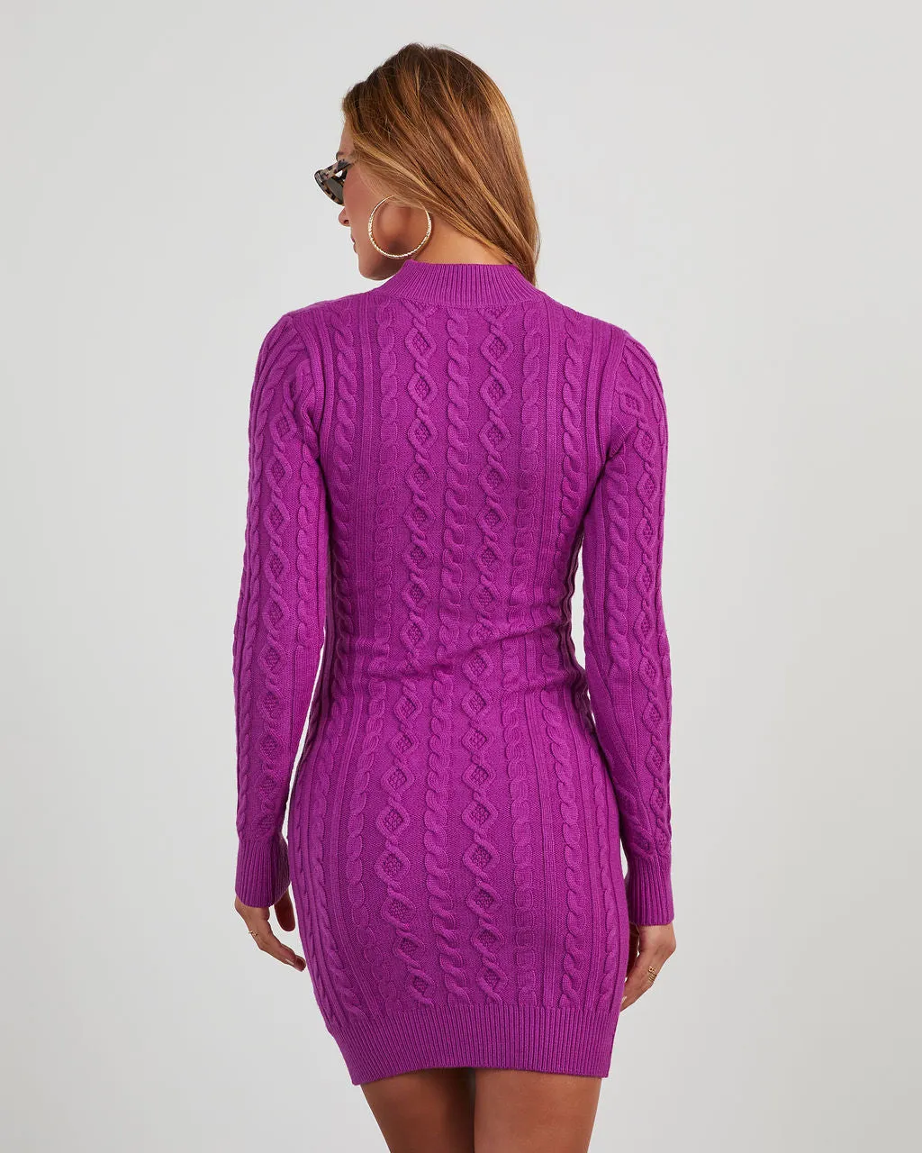 Terri Cable Knit Mini Sweater Dress