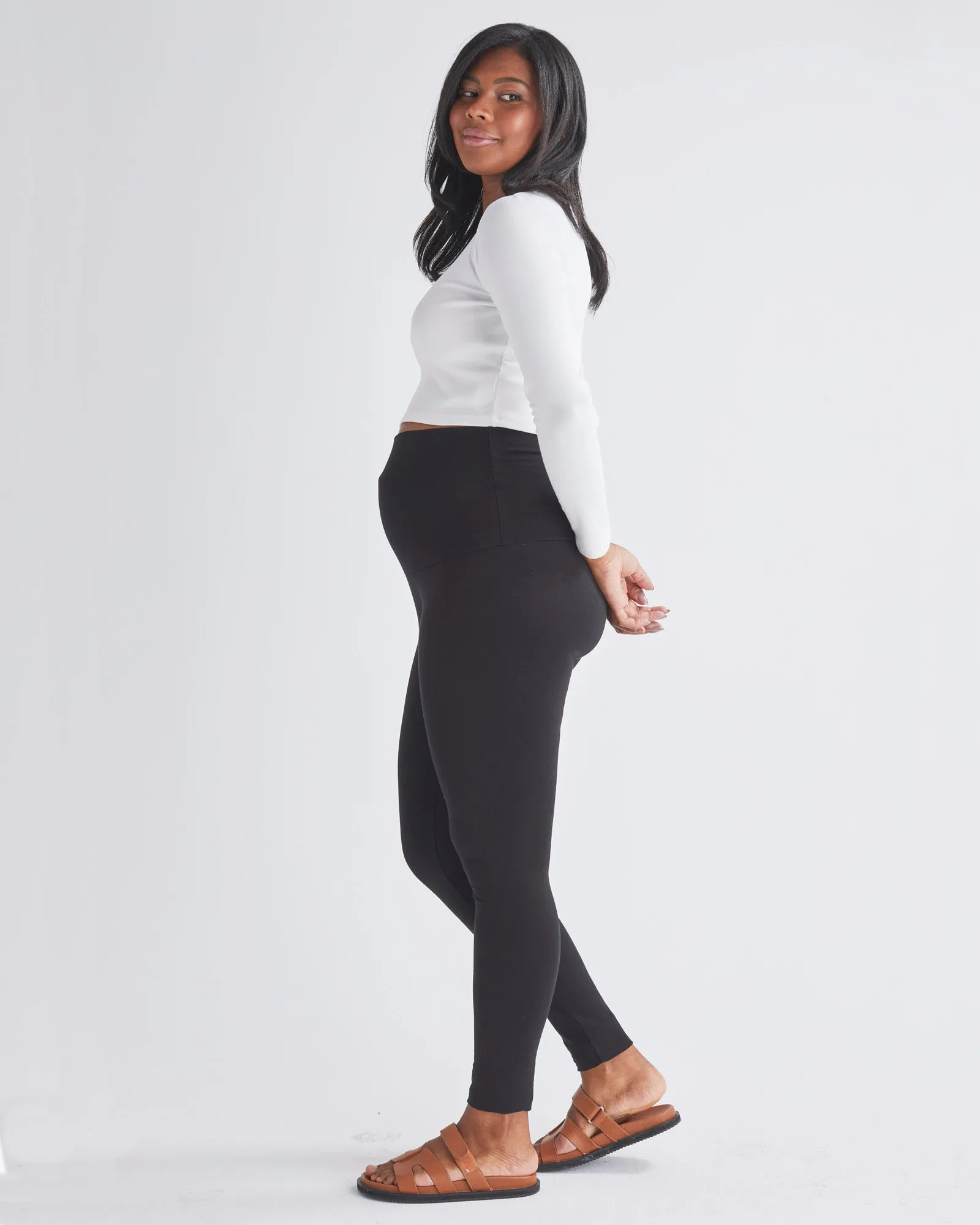 Tessa Deluxe Bamboo Maternity Leggings - Black