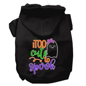 Too Cute To Spook-girly Ghost Screen Print Dog Hoodie Black Xxl