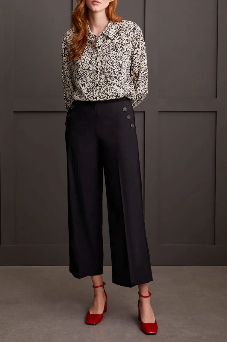 TRBL Button Detail Palazzo Pant