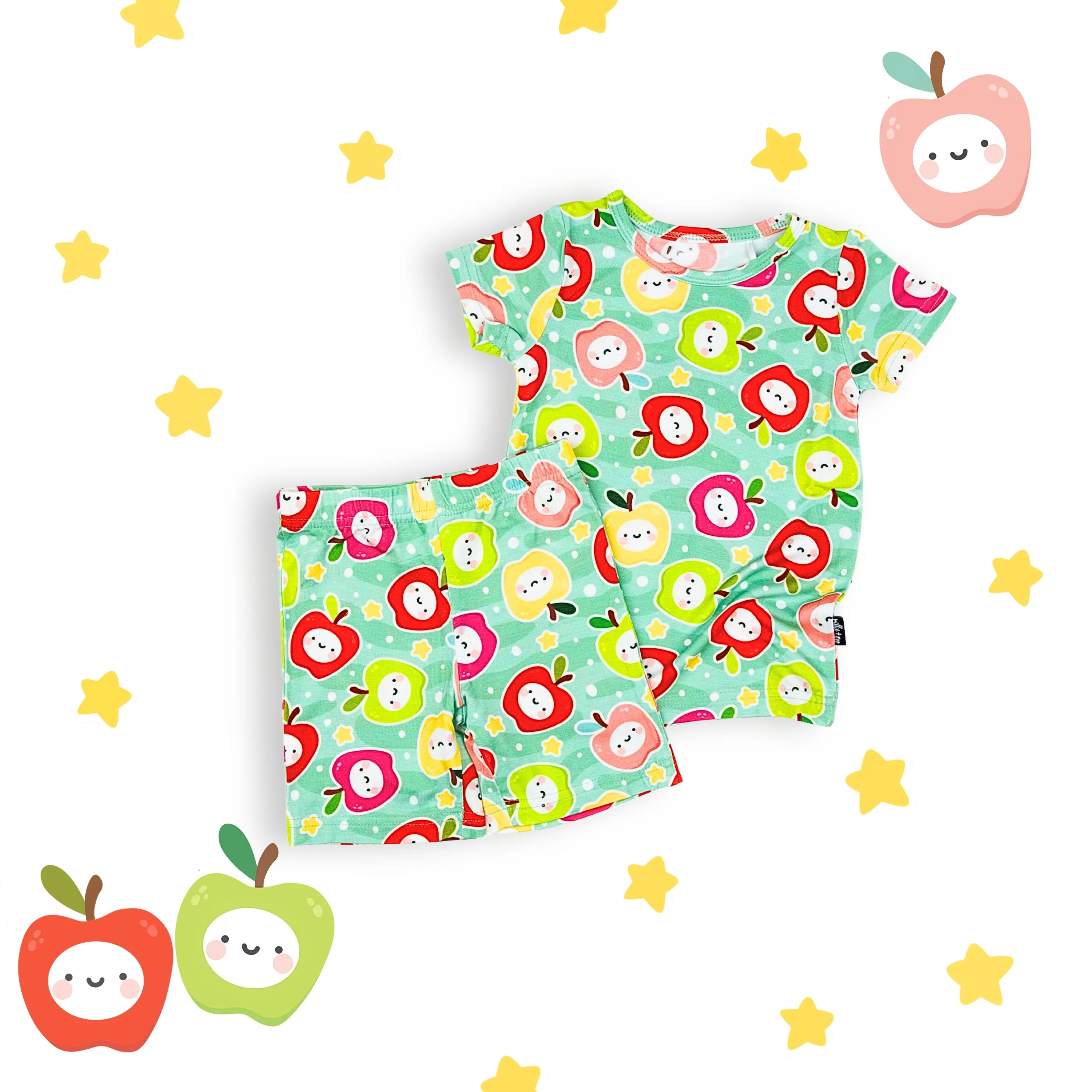 TWO PIECE SHORTIE SET- Kawaii Apple