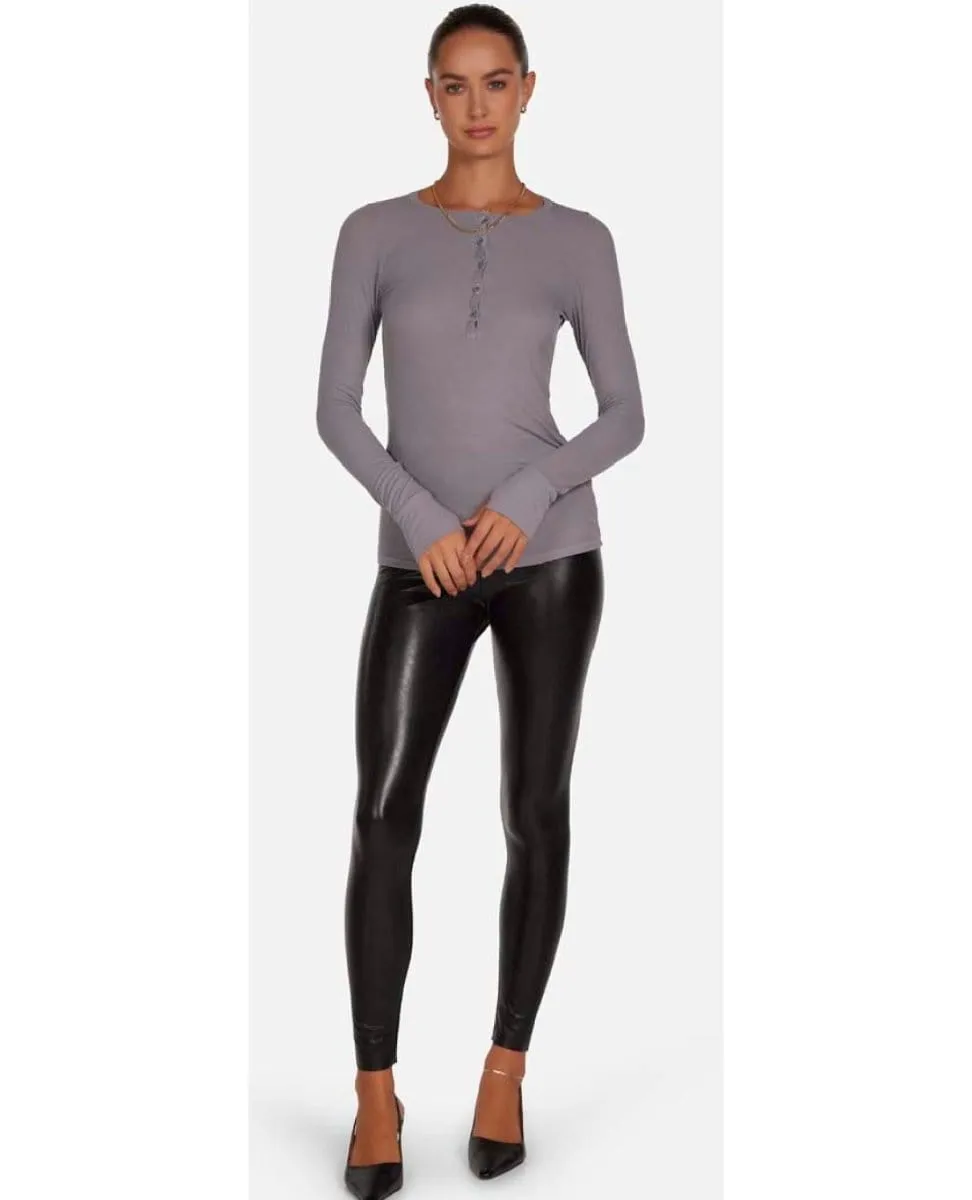 Vance Henley Long Sleeve Top Pewter