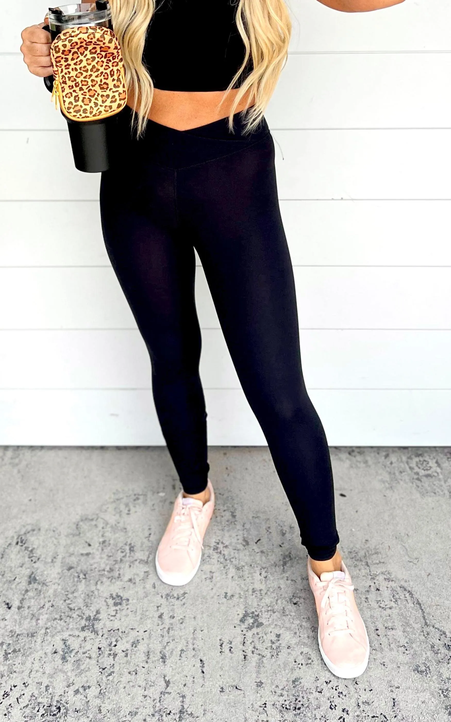 Venice Crossover Waist Leggings | Mono B