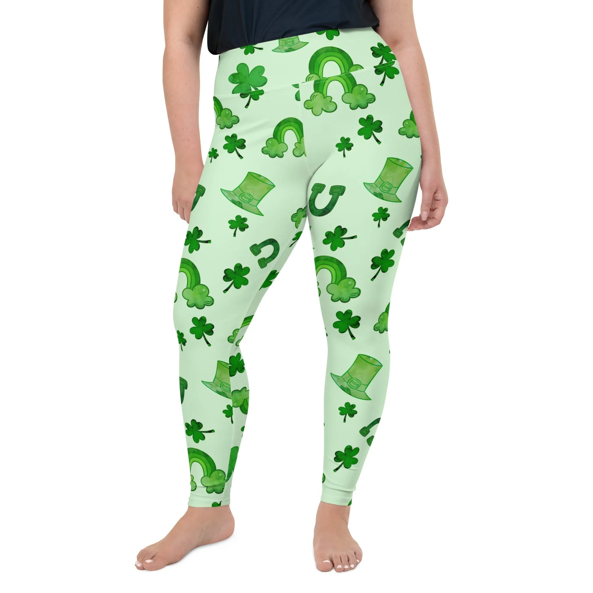 Watercolor St. Patrick's Day Plus Size Leggings