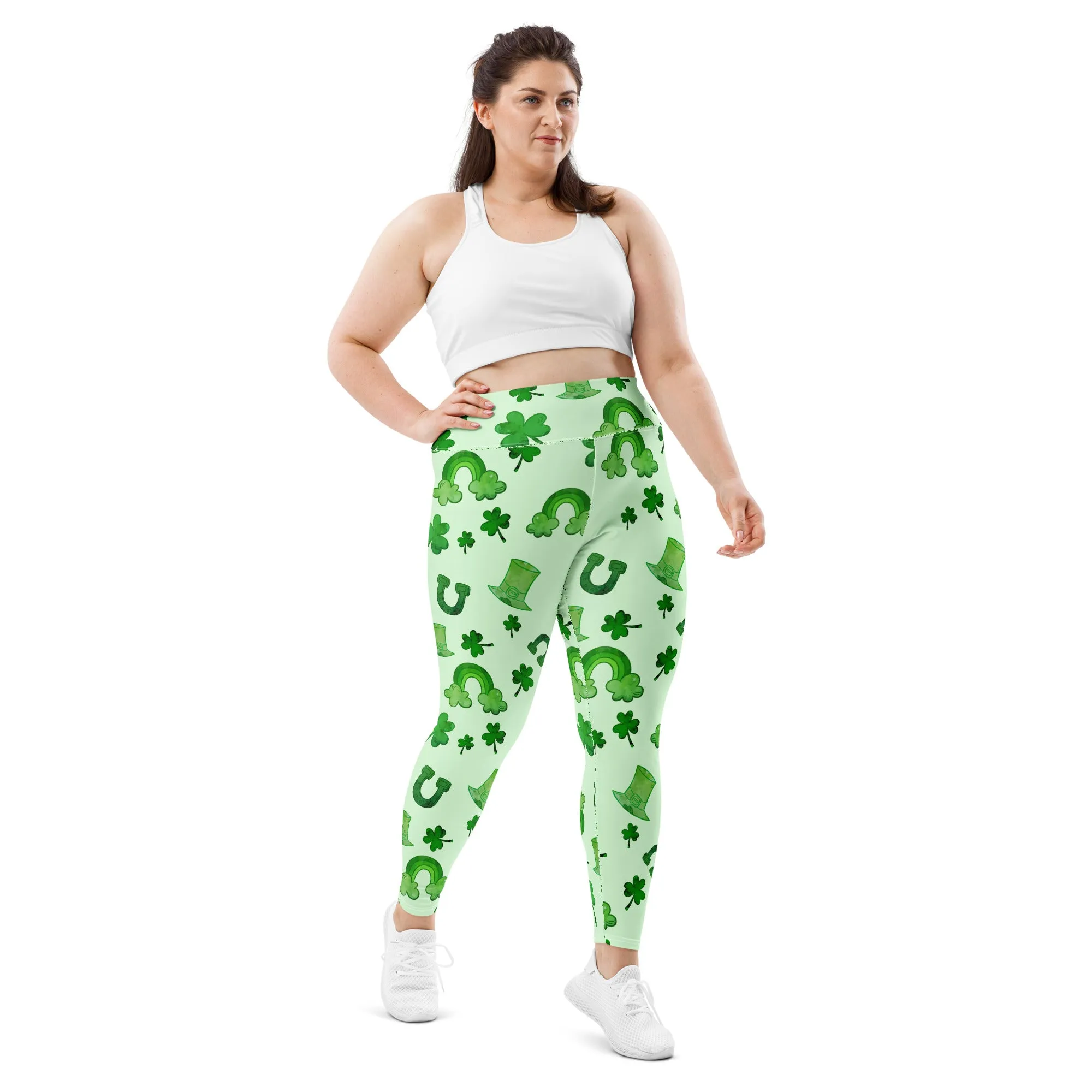 Watercolor St. Patrick's Day Plus Size Leggings