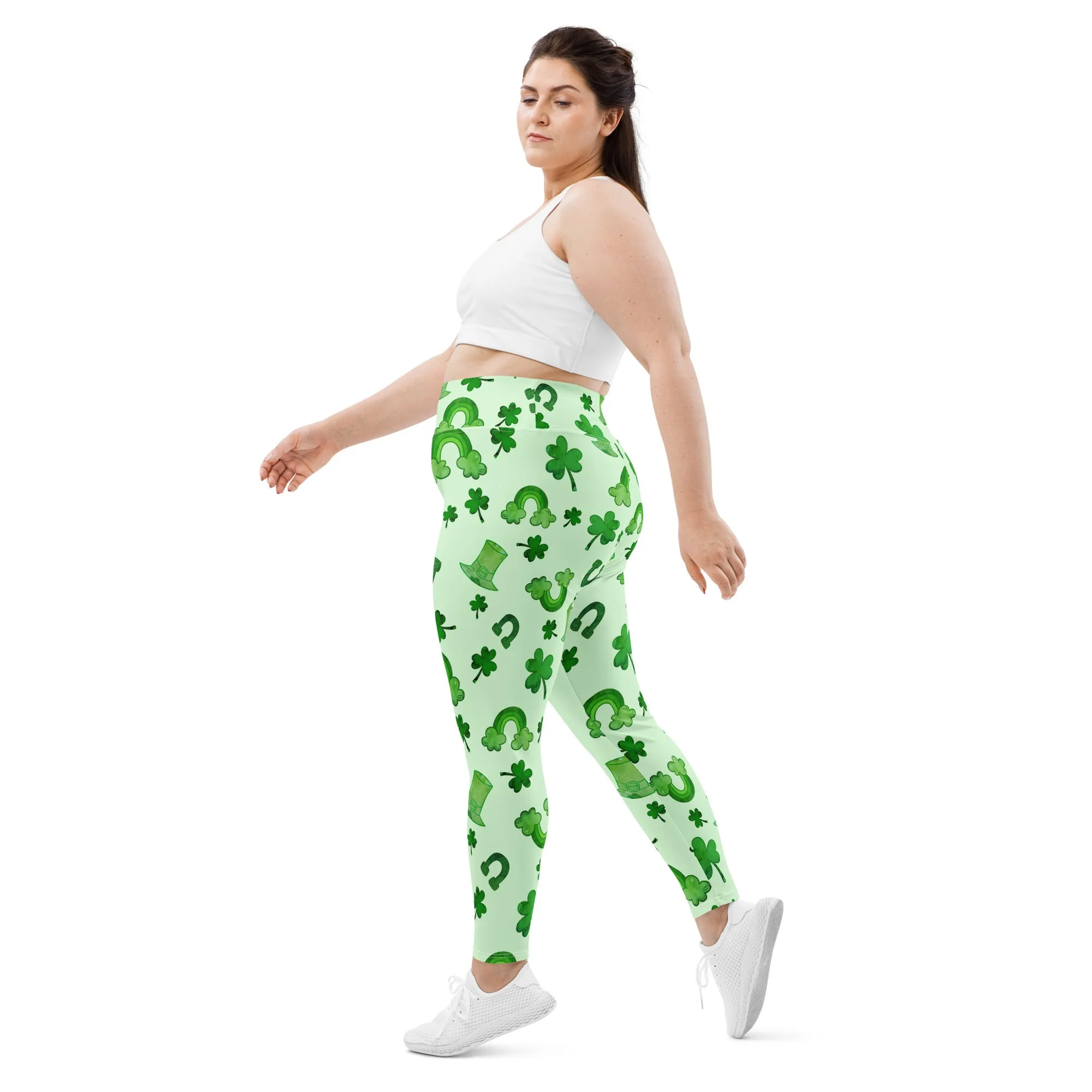 Watercolor St. Patrick's Day Plus Size Leggings