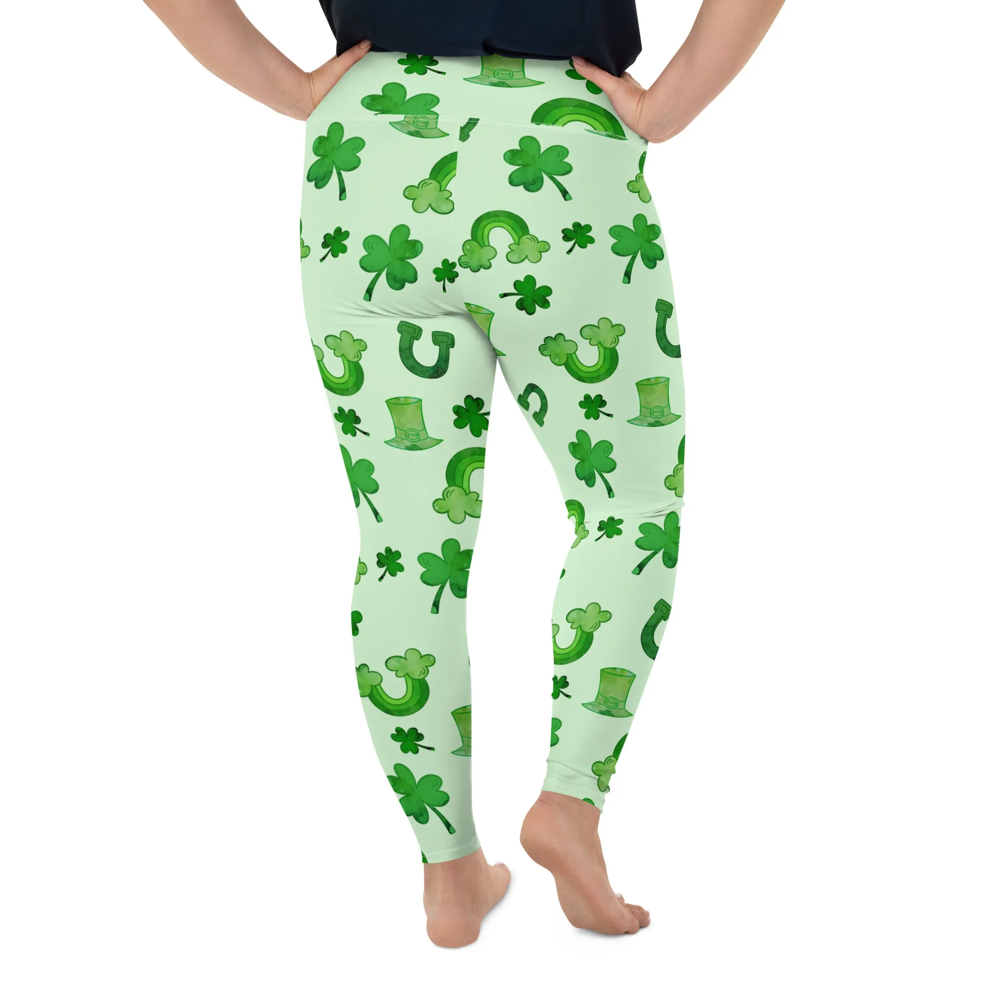 Watercolor St. Patrick's Day Plus Size Leggings