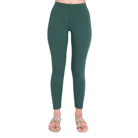 Women Moss Green Ankle Length Legging