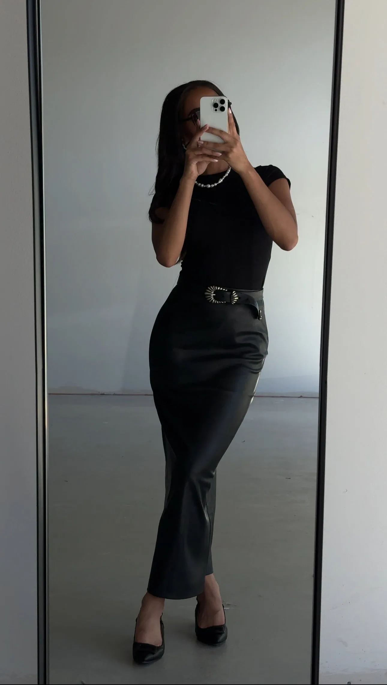 Yasani Faux Leather Maxi Skirt